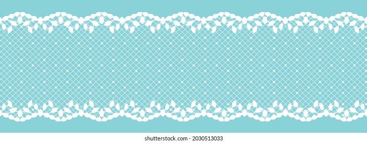 Seamless lace ribbon border. Vector illustration.