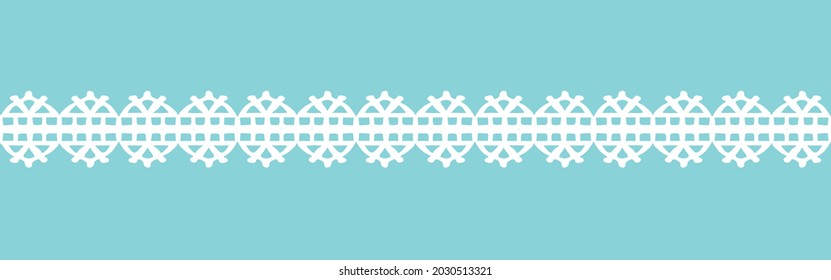 Seamless lace ribbon border. Vector illustration.