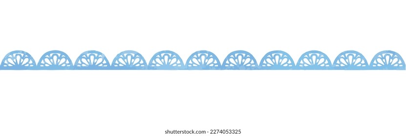 Seamless lace ribbon border. Watercolor. Vector illustration.