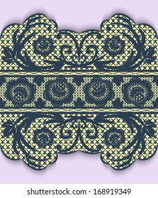 Seamless lace ribbon with flowers. Vector illustration.