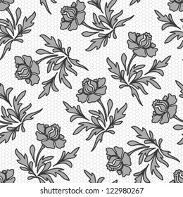 Seamless lace texture, vector floral pattern
