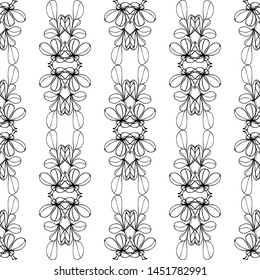 Seamless lace vector. Black lace on white background. Black and white graphics. Lace strips. For design and decor.