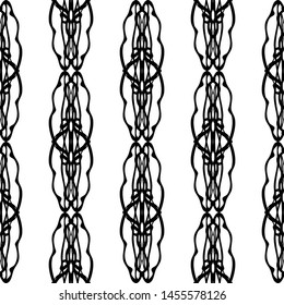 Seamless lace vector. Black lace on white background. Black and white graphics. Lace strips. For design and decor.