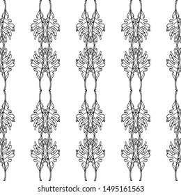 Seamless lace vector. Black lace on white background. Black and white graphics. Lace strips. For design and decor.