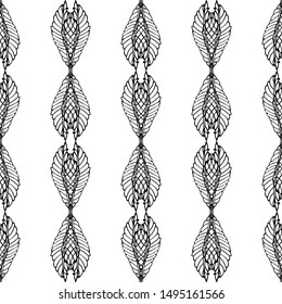 Seamless lace vector. Black lace on white background. Black and white graphics. Lace strips. For design and decor.
