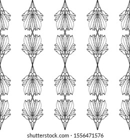 Seamless lace vector. Black lace on white background. Black and white graphics. Art Nouveau and art Deco pattern.For design and decor.Lace strips.