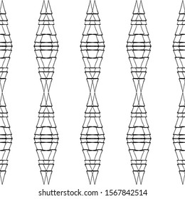 Seamless lace vector. Black lace on white background. Black and white graphics. Art Nouveau and art Deco pattern.For design and decor.Lace strips.