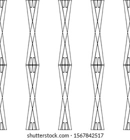 Seamless lace vector. Black lace on white background. Black and white graphics. Art Nouveau and art Deco pattern.For design and decor.Lace strips.