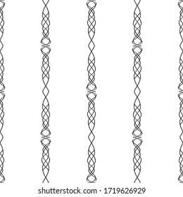 Seamless lace vector. Black lace on white background. Black and white graphics. Art Nouveau and art Deco pattern.For design and decor.Lace strips.