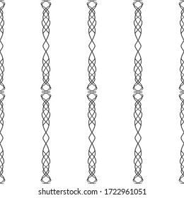 Seamless lace vector. Black lace on white background. Black and white graphics. Art Nouveau and art Deco pattern.For design and decor.Lace strips.