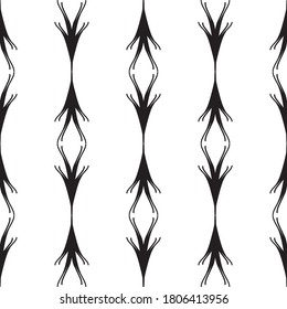 Seamless lace vector. Black lace on white background. Black and white graphics. Art Nouveau and art Deco pattern.For design and decor.Lace strips. 