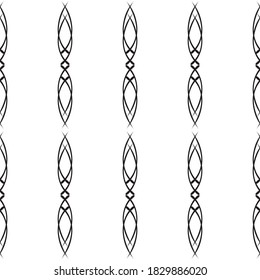 Seamless lace vector. Black lace on white background. Black and white graphics. Art Nouveau and art Deco pattern.For design and decor.Lace strips.