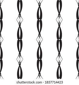 Nahtlose Spitzenvektor. Schwarze Spitze auf weißem Hintergrund. Schwarz-Weiß-Grafik. Art Nouveau und Art Deco Muster.Für Design und Dekoration.Spitzen Streifen.