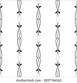 Seamless lace vector. Black lace on white background. Black and white graphics. Art Nouveau and art Deco pattern.For design and decor.Lace strips.