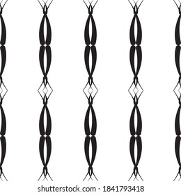 Seamless lace vector. Black lace on white background. Black and white graphics. Art Nouveau and art Deco pattern.For design and decor.Lace strips.