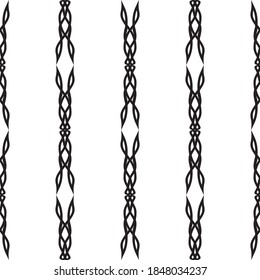 Vector de encaje sin cable. Lazo negro sobre fondo blanco. Gráficos en blanco y negro. Art Nouveau y Art Deco.Para el diseño y la decoración.Tiras de encaje.