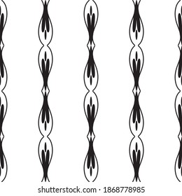 Seamless lace vector. Black lace on white background. Black and white graphics. Art Nouveau and art Deco pattern.For design and decor.Lace strips.