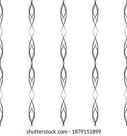 Nahtlose Spitzenvektor. Schwarze Spitze auf weißem Hintergrund. Schwarz-Weiß-Grafik. Art Nouveau und Art Deco Muster.Für Design und Dekoration.Spitzen Streifen.