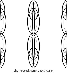 Seamless lace vector. Black lace on white background. Black and white graphics. Art Nouveau and art Deco pattern.For design and decor.Lace strips.