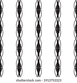 Seamless lace vector. Black lace on white background. Black and white graphics. Art Nouveau and art Deco pattern.For design and decor.Lace strips.
