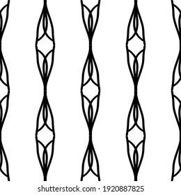 Vector de encaje sin cable. Lazo negro sobre fondo blanco. Gráficos en blanco y negro. Art Nouveau y Art Deco.Para el diseño y la decoración.Tiras de encaje. 