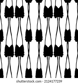 Seamless lace vector. Black lace on white background. Black and white graphics. Art Nouveau and art Deco pattern.For design and decor.Lace strips.