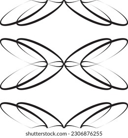 Nahtlose Spitzenvektor. Schwarze Spitze auf weißem Hintergrund. Schwarz-Weiß-Grafik. Art Nouveau und Art Deco Muster.Für Design und Dekoration.Spitzen Streifen.