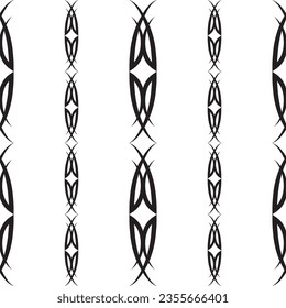 Seamless lace vector. Black lace on white background. Black and white graphics. Art Nouveau and art Deco pattern.For design and decor.Lace strips.