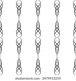 Seamless lace vector. Black lace on white background. Black and white graphics. Art Nouveau and art Deco pattern.For design and decor.Lace strips.