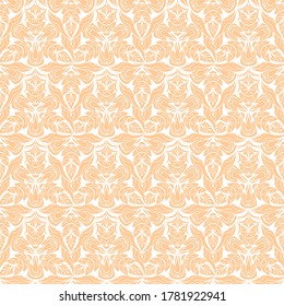 Antecedentes de lacy mandala impecables. Patrón oriental. Textura vectorial decorativa con elementos de estilo étnico para textiles, papel pintado, libro de raspado, papel envolvente, web