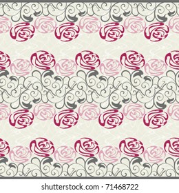 Seamless lacy tape with roses