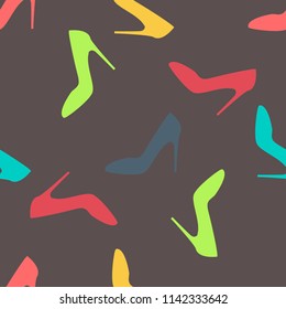 Seamless ladies shoes pattern
