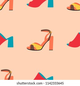Seamless ladies shoes pattern