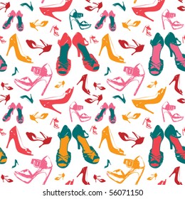 Seamless ladies shoes pattern