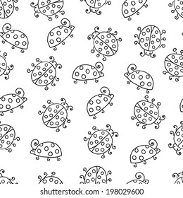 seamless lady bug polka dot illustration background pattern