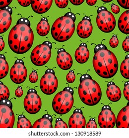 Seamless ladybug background
