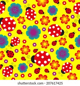 seamless ladybug background