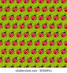 Seamless Ladybugs pattern in vector