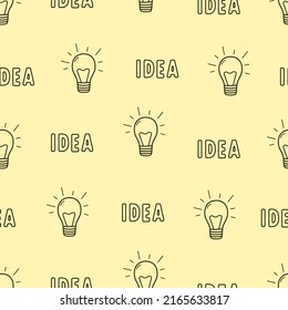 Patrón de lámparas sin inconvenientes y idea con letras. Ilustración vectorial de los antecedentes empresariales