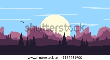 Seamless landscape. Vector illustration of the desert