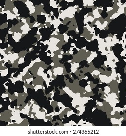 Seamless Large Dark Fashion Camouflage Pattern Stock Illustration ...