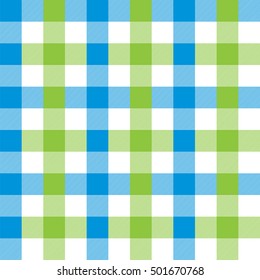 Seamless large gingham pattern in lime green and blue