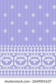 Seamless Lavender Damask Pattern Ornamental Floral Stripes