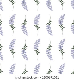 Flores de lavanda sin foco para fondo, motivos, textiles, papel tapiz, tejidos, envoltura de regalo, plantillas, textil doméstico y diseño de impresión. Vector.	