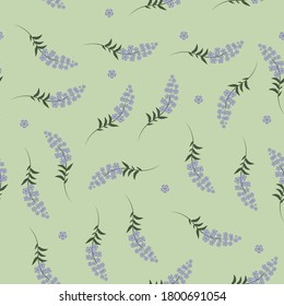 Seamless  lavender flowers pattern for background,  motifs, textile, wallpapers, fabrics, gift wrapping, templates, home textile, and print design. Vector.	