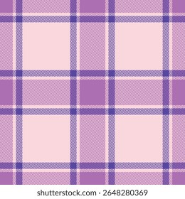 Seamless lavender and pink plaid pattern forming a classic and timeless design, suitable for various applications