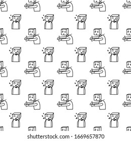 Plantilla de diseño de fondo de patrón vectorial de cuadro perezoso sin inconvenientes 