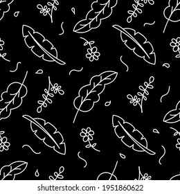 Seamless leaf art drawing for print and textile, pattern template