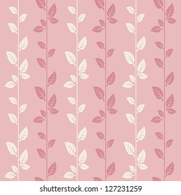 seamless leaf background pink color