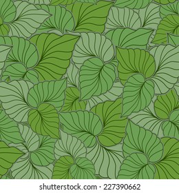 Seamless leaf background soft coloured pattern in vector